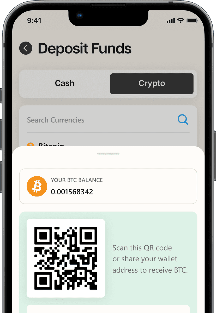 Deposit crypto