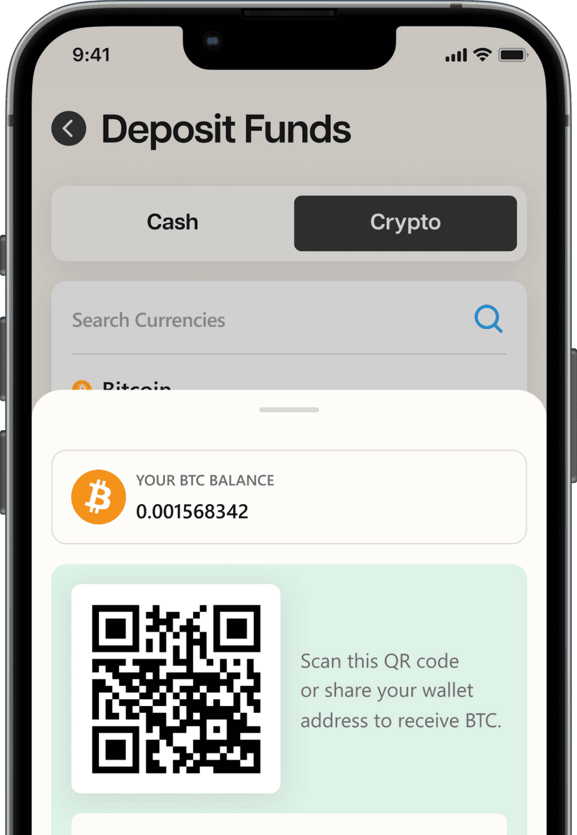 Deposit crypto